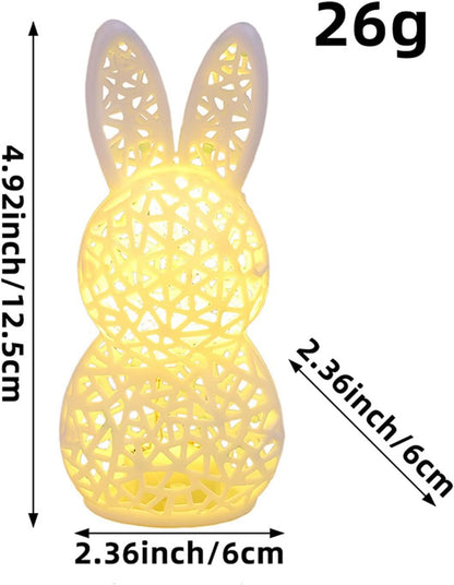 Easter Lamp Bunny Night Light Figurine 3D Printed LED Hollow Out Rabbit Lamp