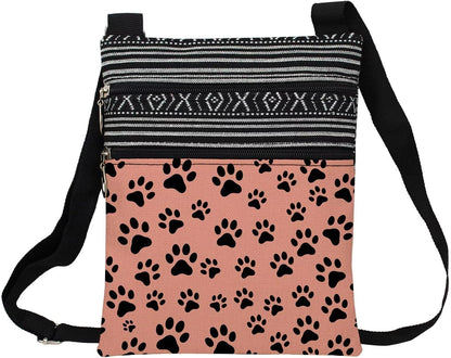 Dog Claw Sling Crossbody Bag. Adjustable Strap Shoulder Purse with Zipper