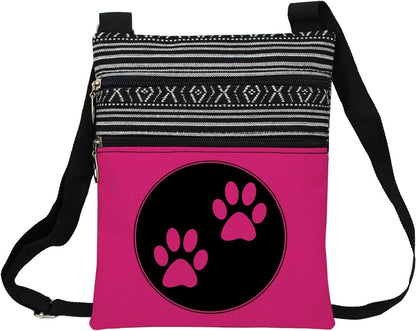 Dog Claw Sling Crossbody Bag. Adjustable Strap Shoulder Purse with Zipper