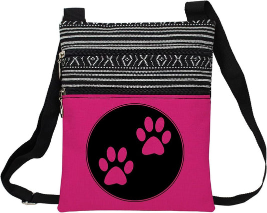 Dog Claw Sling Crossbody Bag. Adjustable Strap Shoulder Purse with Zipper