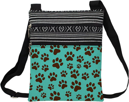 Dog Claw Sling Crossbody Bag. Adjustable Strap Shoulder Purse with Zipper
