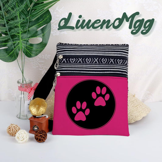 Dog Claw Sling Crossbody Bag. Adjustable Strap Shoulder Purse with Zipper
