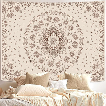 Boho Floral Mandala Tapestry Wall Hanging Bohemian Flower Medallion Tapestr