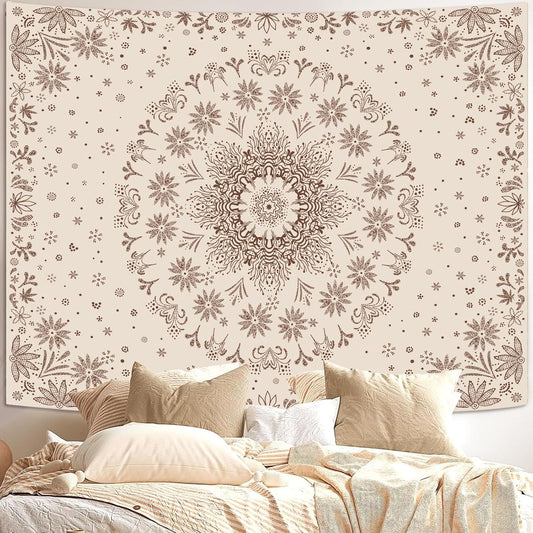 Boho Floral Mandala Tapestry Wall Hanging Bohemian Flower Medallion Tapestr