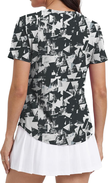 Womens Sun Protection Pilates Outfits Athletic Tops for Running Gym Tee
