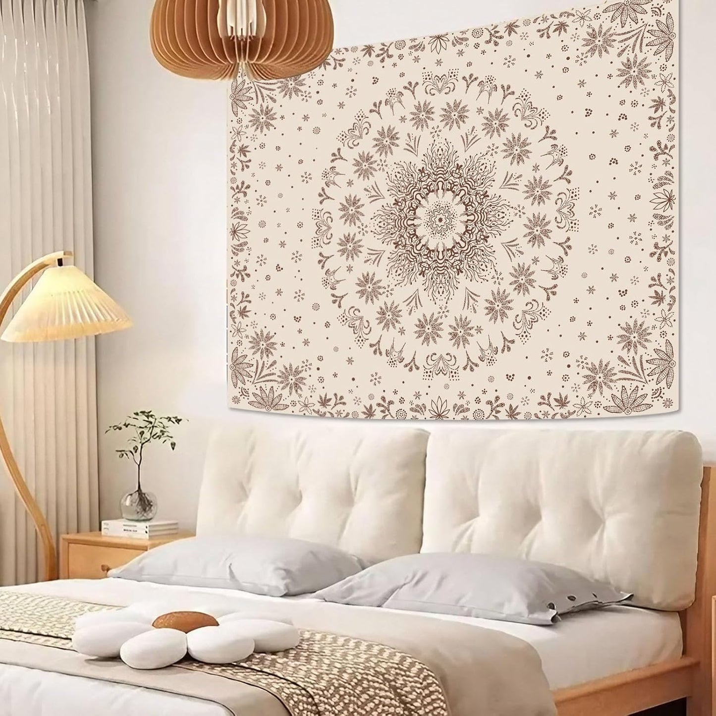 Boho Floral Mandala Tapestry Wall Hanging Bohemian Flower Medallion Tapestr