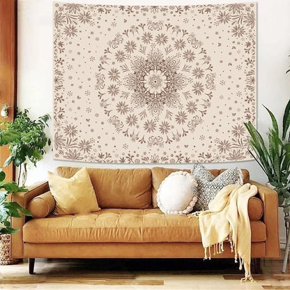 Boho Floral Mandala Tapestry Wall Hanging Bohemian Flower Medallion Tapestr