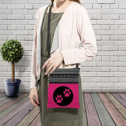Dog Claw Sling Crossbody Bag. Adjustable Strap Shoulder Purse with Zipper