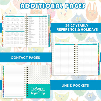 Planner Weekly and Monthly | 12 Month Planner Weekly & Monthly with Colourful Tabs